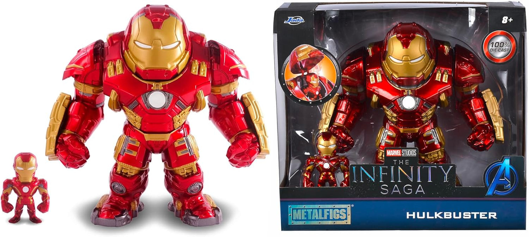 Jada Toys Marvel Figure Hulkbuster & Ironman, Casque ouvert et fermé, Figurines à collectionner, Ensemble, Moulé sous pression, Rouge, Taille: 6 pouces Hulkbuster & 2 pouces Ironman Action figures Naty Shop