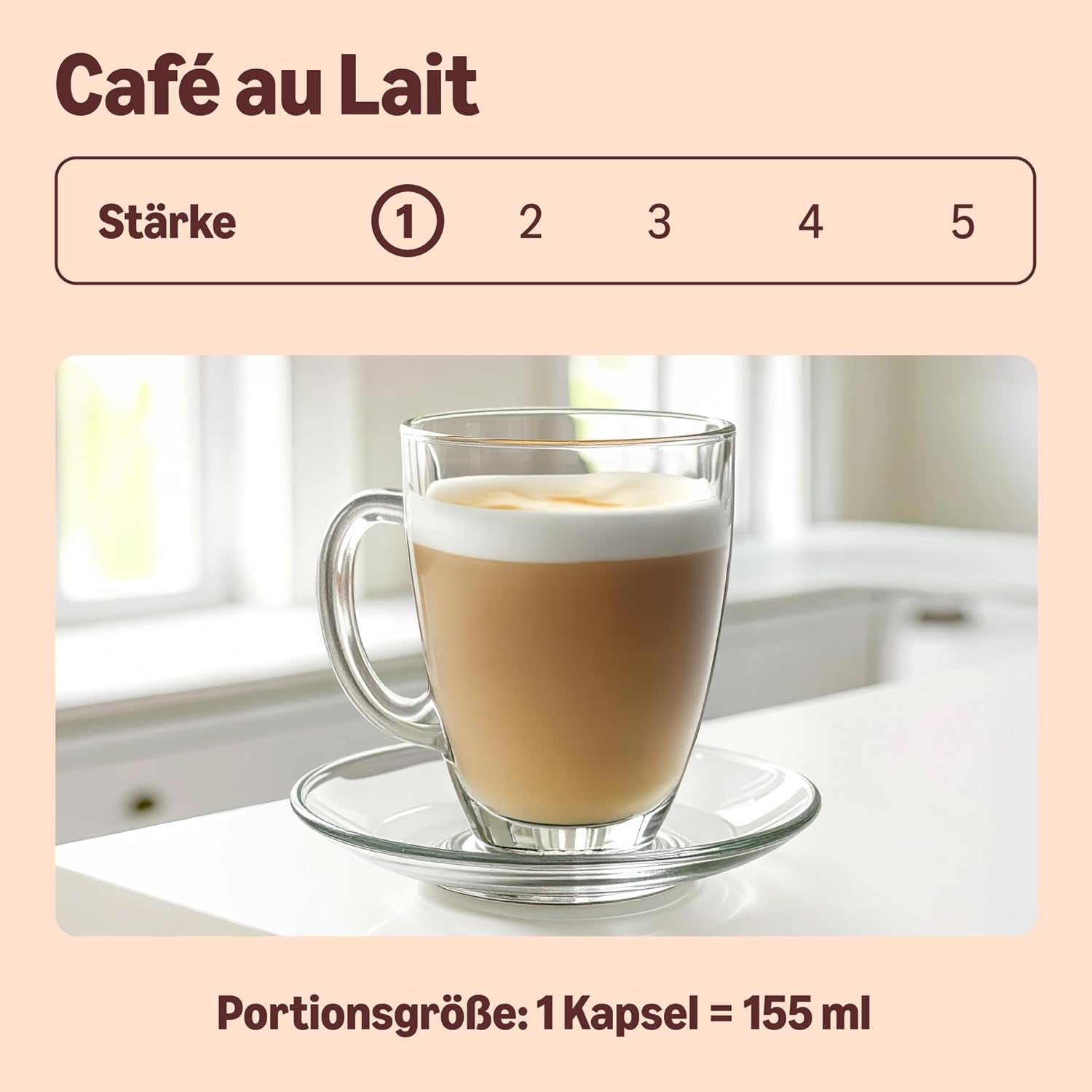 par Amazon Café au Lait Dolce Gusto capsules de café compatibles, 48 ​​capsules (3 Packungen mit je 16 Stück)