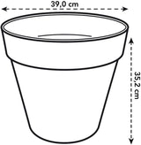 elho Loft Urban Round 40 - Pots de fleurs d'extérieur - 100% plastique recyclé - Ø 38,5 x H 35,3 cm - Jaune/Ocre