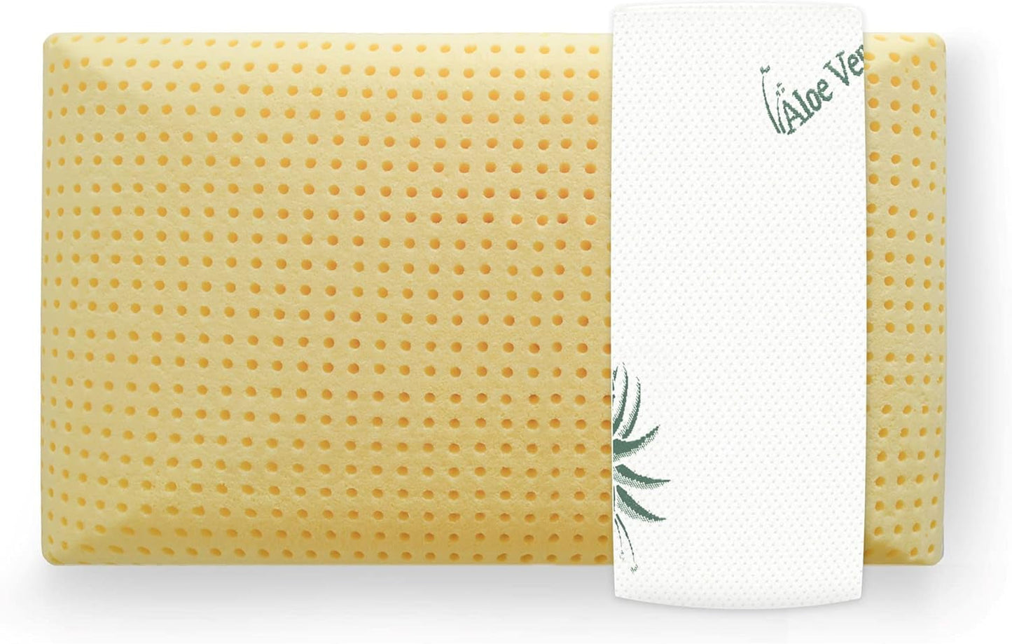 Oreiller ergonomique Mister Sandman 40 x 80, oreiller cervical avec taie d'oreiller à l'aloe vera, oreiller visco parfait pour les dormeurs sur le ventre, sur le dos et sur le côté, oreiller en mousse à mémoire de forme, oreillers orthopédiques cervicaux Naty Shop