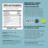Fulgi de ovăz jumbo Wholefood Earth Organic, fără gluten – 3 kg | Fără OMG | Vegan | Bogat în fibre | Certificat organic