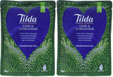 TILDA Riz basmati cuit à la vapeur au citron vert et coriandre pour le micro-ondes, 250 g
