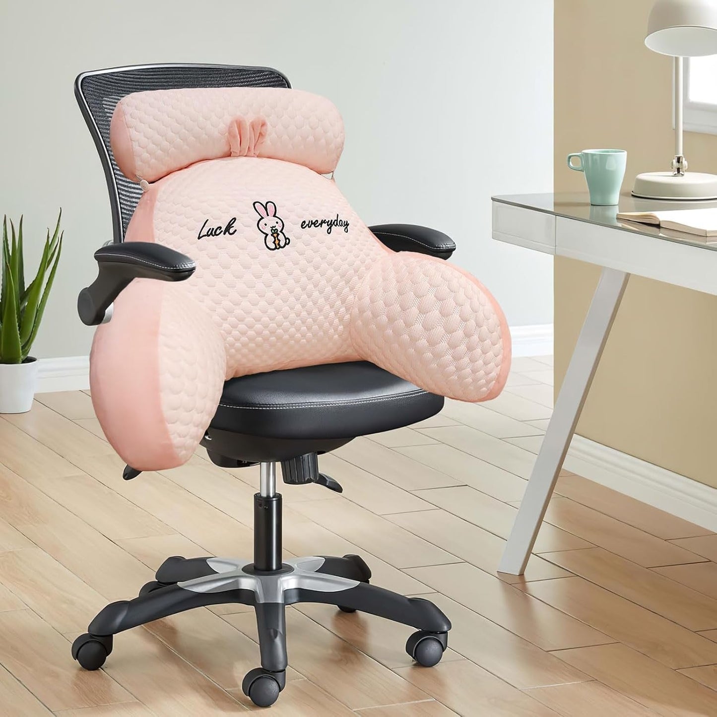 Oreiller de lecture, oreiller de lit, oreiller de dos extra large pour adulte 70 x 50 cm pour lire avec rouleau de cou amovible et bras de support, oreiller de lecture confortable pour lit et canapé (rose, extra large)