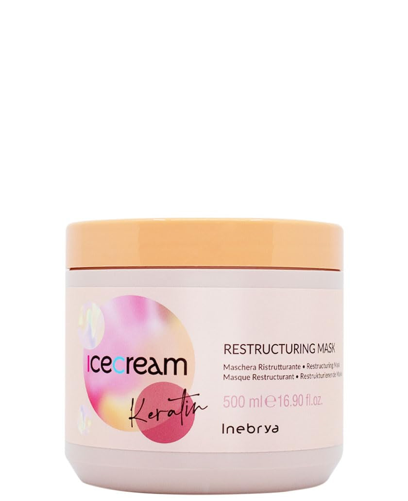 Masque restructurant à la Kératine Ice Cream. Masque capillaire restructurant, 500 ml Naty Shop masque capillaire 500 Ml (1 paquet)