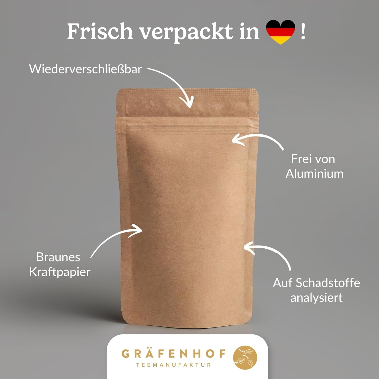 Thé Yerba Mate biologique L'original 1 kg de thé maté en vrac à haute teneur en caféine, non torréfié, séché à l'air, testé en laboratoire, feuilles de maté emballées en Allemagne, qualité supérieure Gräfenhof