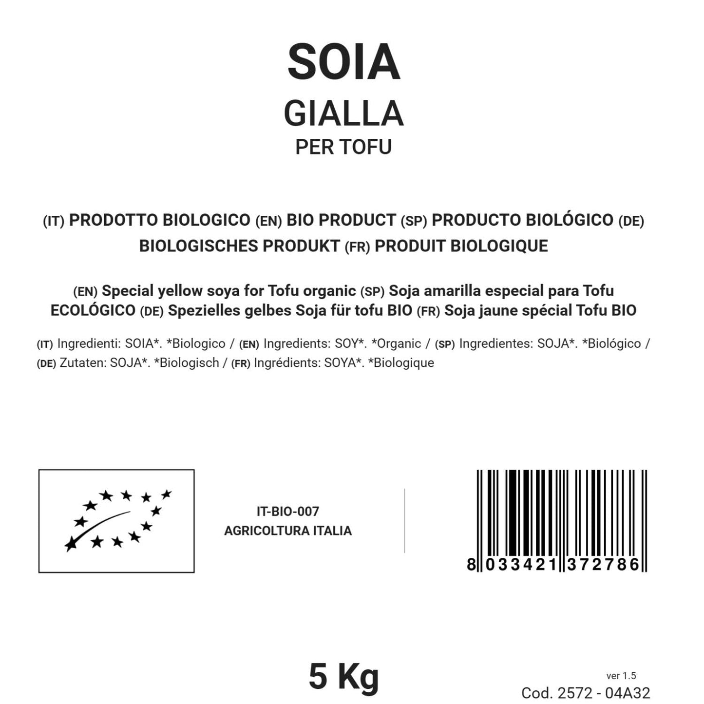 Soja jaune spécial tofu 5 kg bio