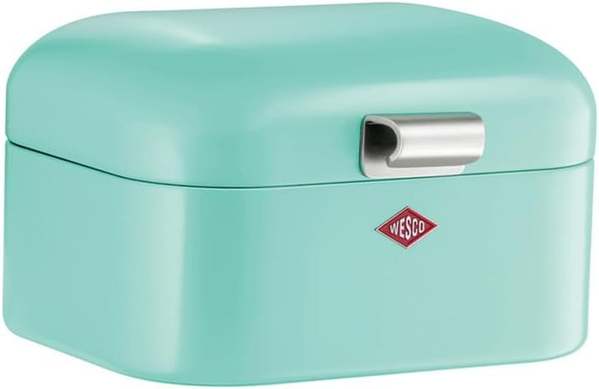 Wesco Mini Grandy Boîte à Pain Rose, Tôle d'Acier Enduit de Poudre, Trous d'Aération et Poignée Robuste Boîtes de Conservation des Aliments Naty Shop Menthe