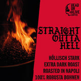 DEAD OR ALIVE DIAVOLO – Espresso Extra Noir – 100% Robusta – Extrêmement Fort – Faible Acidité – Crème Stable – Haricots Entiers 1kg – Torréfaction Naples