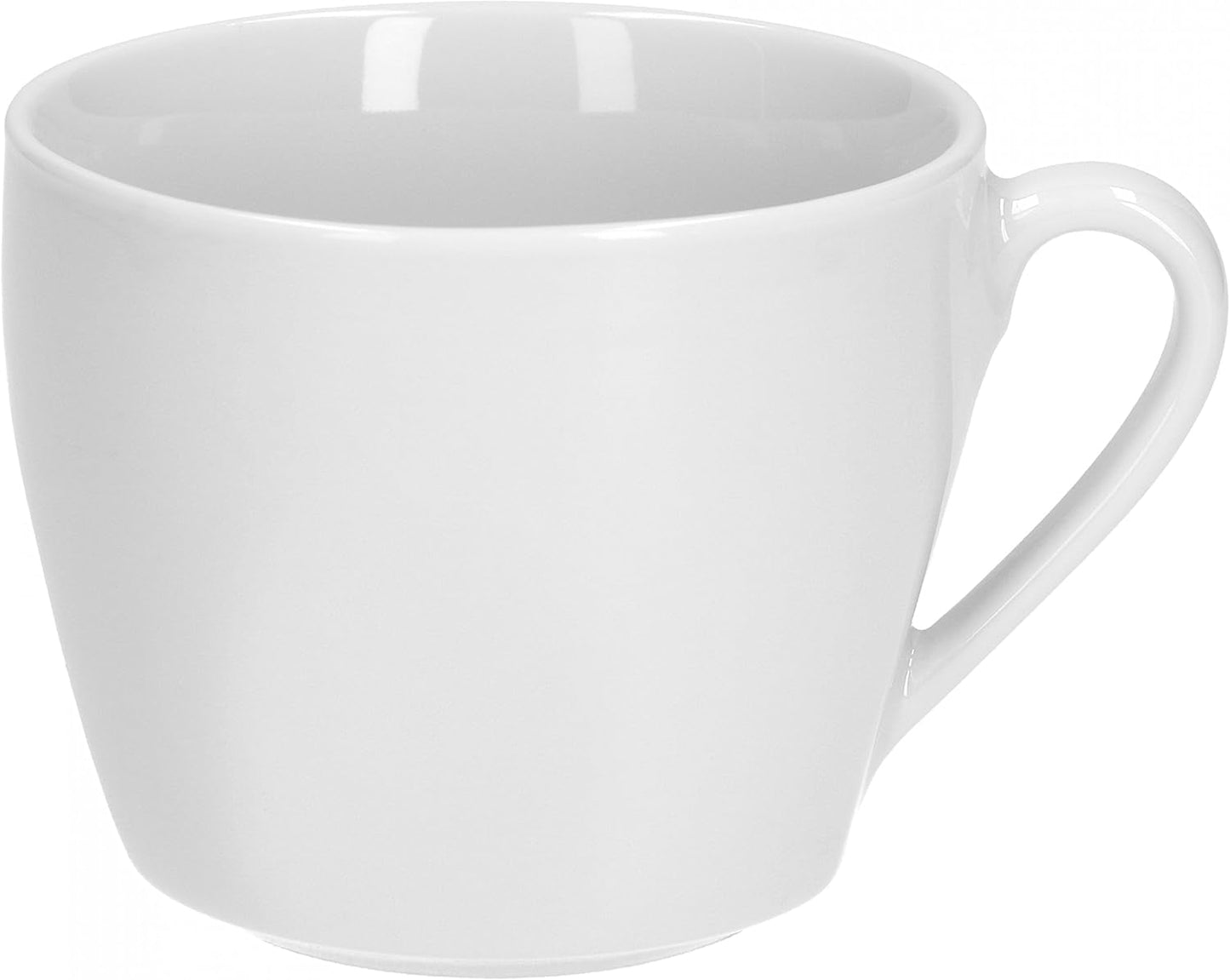 Van Well Lilli Service à café pour 12 personnes, 36 pièces carrées en porcelaine blanche avec bords incurvés pour une table basse parfaitement disposée – Passe au lave-vaisselle
