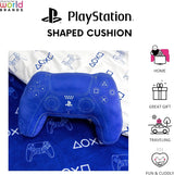 Character World : oreiller en forme de manette de Playstation sous licence officielle, design du combiné, oreiller en peluche | Parfaits pour la décoration d'une chambre ou d'un jeu, les oreillers standards bleus Naty Shop