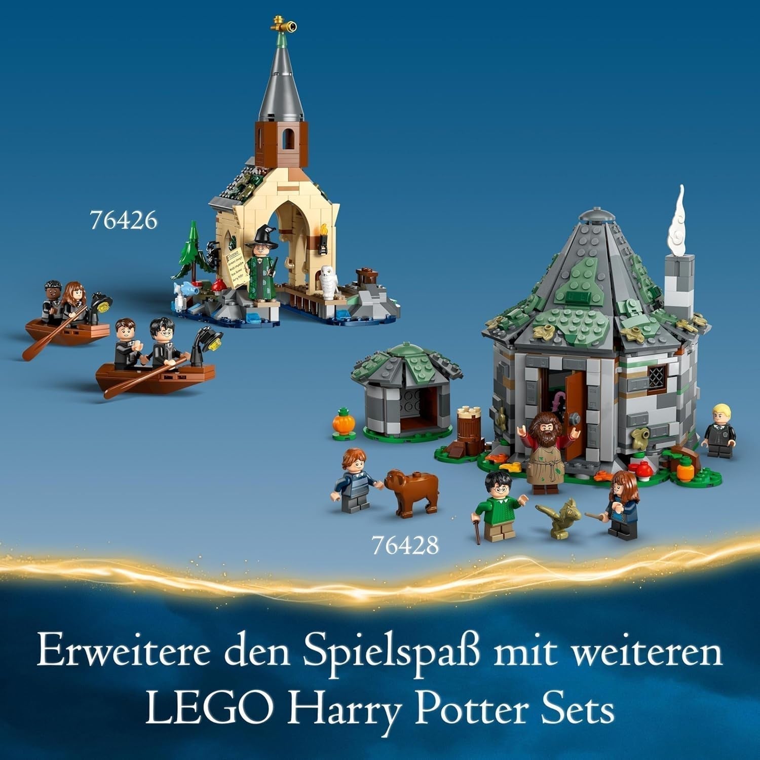 LEGO Harry Potter La cabane de Hagrid : une visite inattendue, ensemble avec 5 mini figurines et 2 figurines d'animaux, cadeau pour femmes et hommes, jouet d'aventure magique, ensemble fantastique 76428 Jeux de construction Beuche den LEGO-Store
