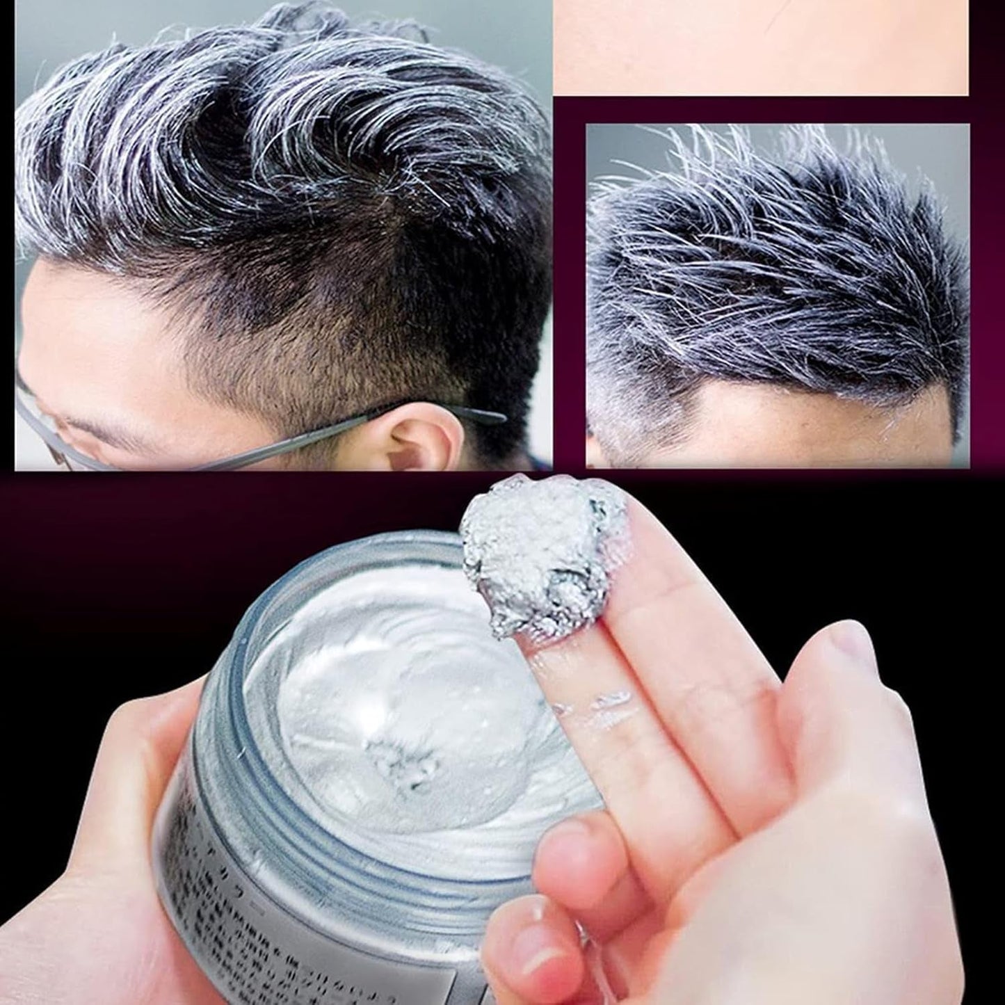 Crème de teinture pour cheveux naturels gris argenté, cire de coloration instantanée, coiffure temporaire, teinture grise, cheveux naturels, gris argenté, 100 ml Naty Shop