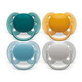 Sucettes Philips AVENT Ultra Soft - paquet de 4 sucettes extra douces sans BPA pour bébés âgés de 0 à 6 mois, comprenant étui de transport et stérilisation (Modèle SCF091/35)
