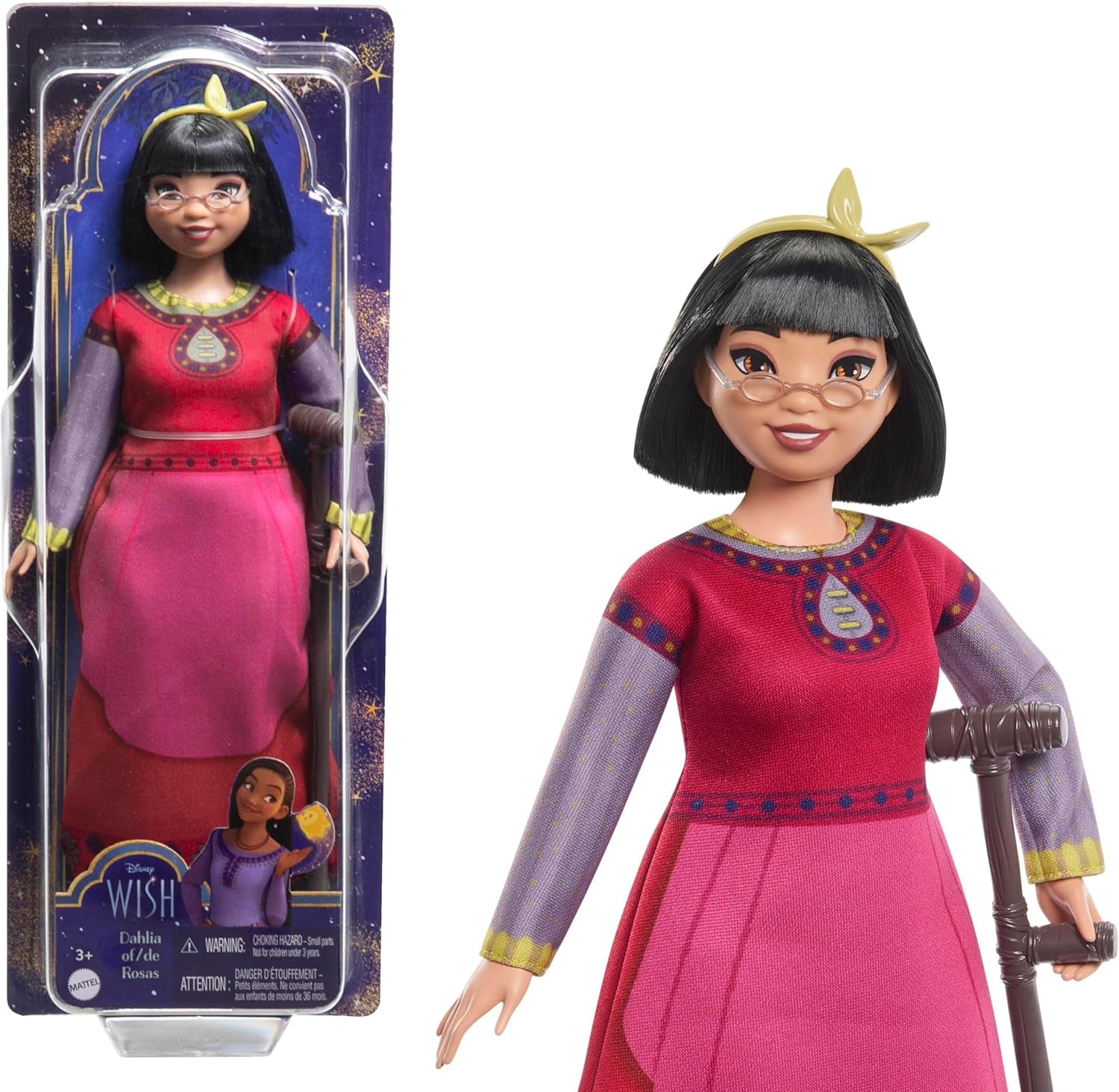 Mattel Disney Wish Dahlia de Rosas Poupée et accessoires, poupée mannequin articulée, HPX24