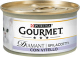 Nourriture humide Diamant pour chat adulte, filets de veau, 24 boîtes de 85 g chacune