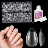 Faux ongles courts ballerine, 500 pièces, colle sur 12 tailles, ongles artificiels, Gel doux et court, couverture complète, pointes pour ongles en Gel courts S