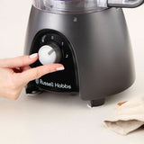 Robot culinaire Russell Hobbs [mélangeur/hachoir à légumes/mélangeur de table/hachoir/mélangeur] robot culinaire (pétrissage, mélange et tranchage), charbon de bois mat Naty Shop