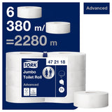 Papier toilette Tork Jumbo blanc T1, avancé, 2 couches, 6 × 380 M, 472118