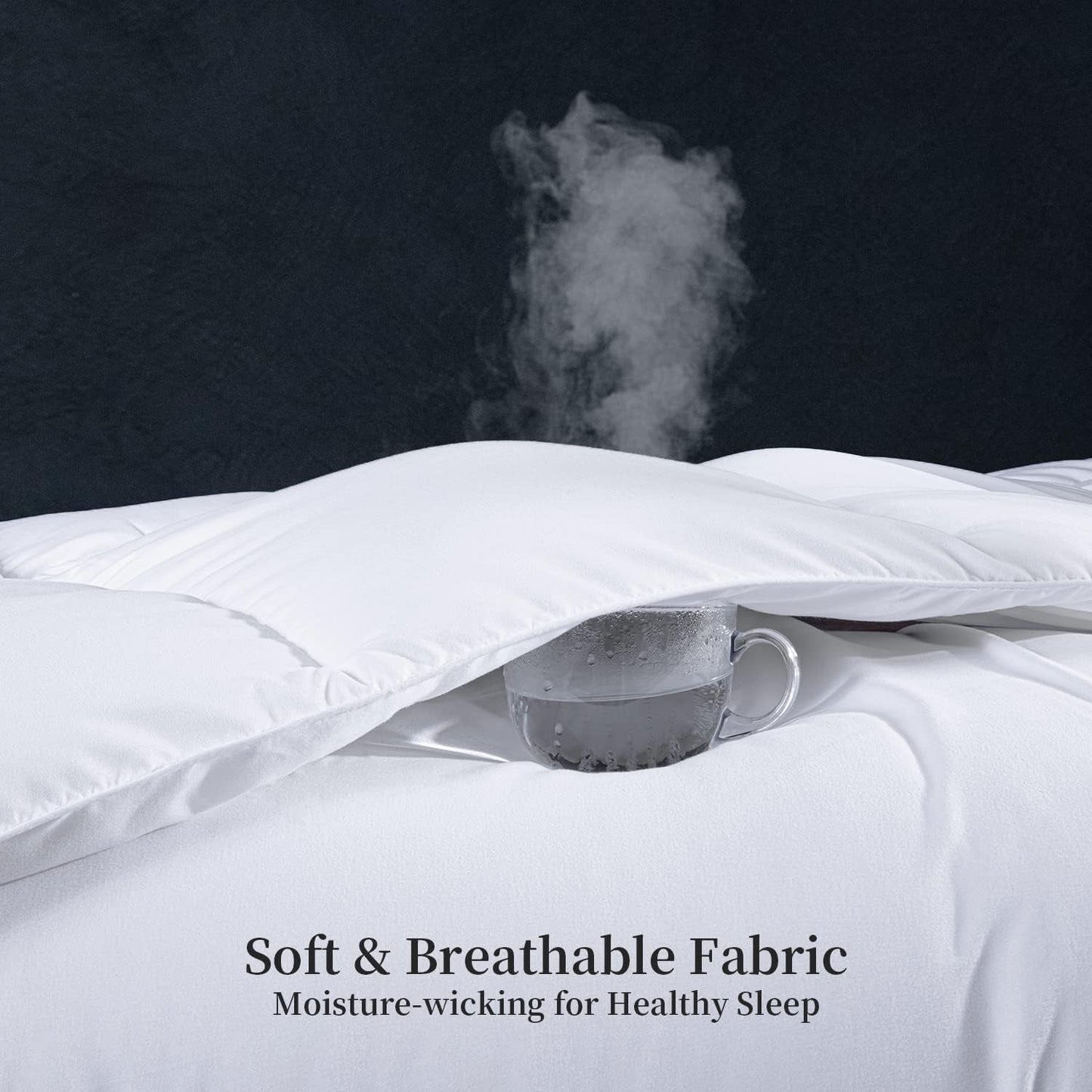 Kingsley Trend Couette alternative en duvet blanc pour toutes les saisons, toutes saisons, couette king size (2,6 m x 2,3 m), couettes et couettes douces et lavables en machine Naty Shop