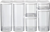 Mepal Lot de 6 Bocaux de Conservation avec Couvercles - Récipients Alimentaires Rectangulaires - Organisateur de Cuisine en Plastique - Récipients de Conservation Hermétique - 2x 2000ml, 2x 1000ml, 1x 1500ml & 1x 425ml - Boites de Conservation Alimentaires Blanches Naty Shop