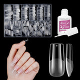 Faux ongles courts ballerine, 500 pièces, colle sur 12 tailles, ongles artificiels, Gel doux et court, couverture complète, pointes pour ongles en Gel courts S