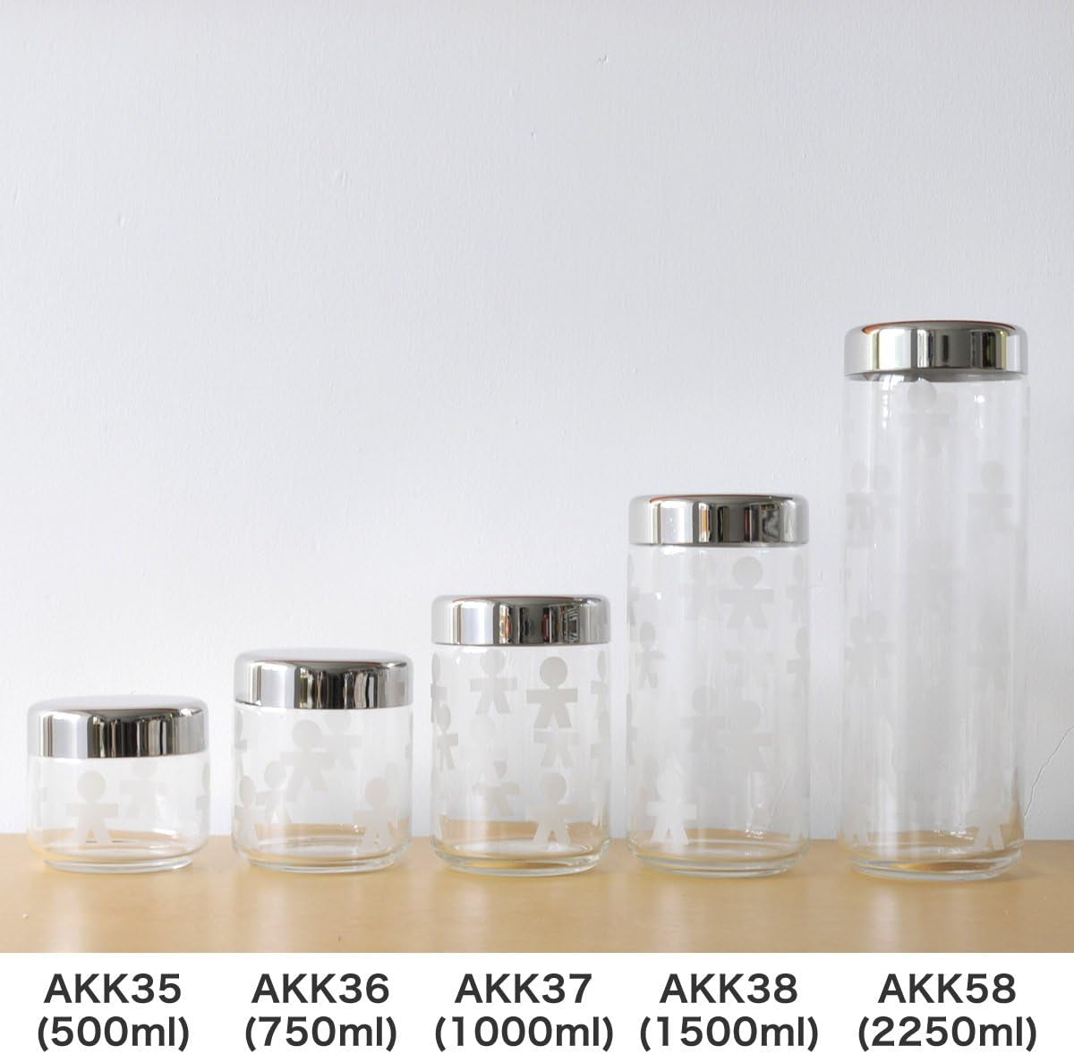 Alessi AKK37 GIROTONDO Pot de cuisine en verre avec impression et couvercle scellé en acier inoxydable, L 21,6 cm, H 10,5 cm Boîtes de conservation alimentaire Naty Shop