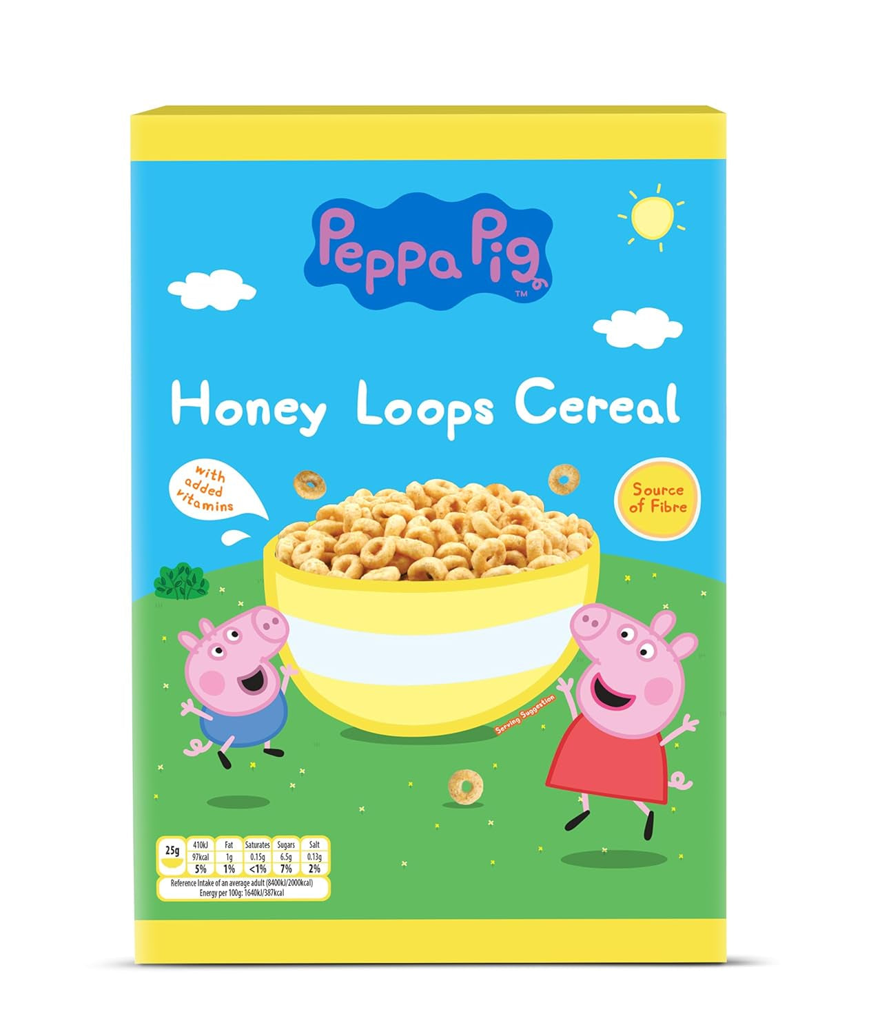 Hot Wheels Honey Loops, cereale integrale crocante pentru micul dejun cu vitamine adăugate, 1 pachet (1 x 375g)