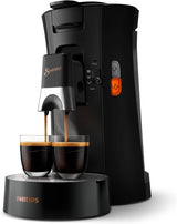 Machine à expresso à capsules PHILIPS Senseo Select avec sélection de l'intensité du café et fonction mémoire, en plastique recyclé, couleur : noir (CSA240/60)