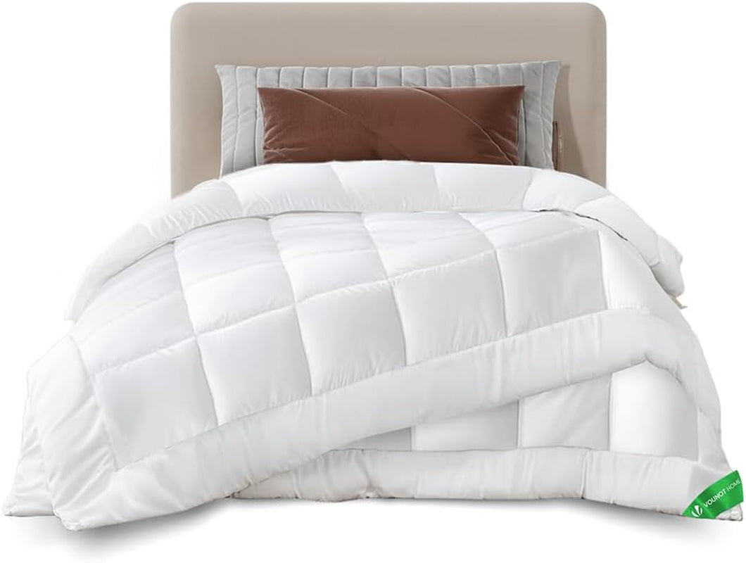 VOUNOT Couette 155X200Cm, Couette Hiver 4 Saisons Lot de 2 500GSM, composé de 2 couettes nouées ensemble Couette Adaptable été et hiver, Norme Oeko-Tex Couettes et couettes Naty Shop Couverture 4 saisons lot de 2 135X200Cm