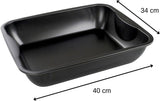 Zenker Xxl-Brat- Und Auslaufform (40 X 8 X 34 Cm) CUISSON SPÉCIALE, Rechteckige Ofenform Mit Antihaftbeschichtung, Backblech Für Krosse Braten & Saftige Aufläufe (Farbe: Schwarz), Menge: 1 Stück Moules et plateaux pour la cuisson Naty Shop