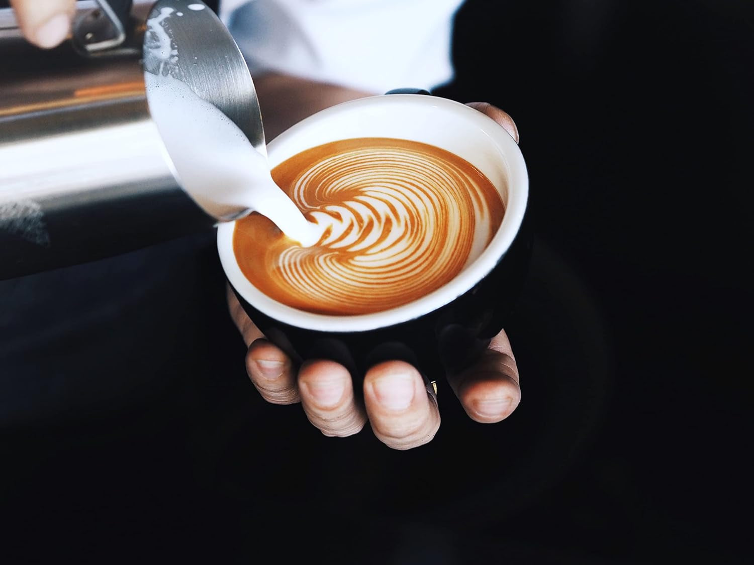 Espresso Kaffeebohnen fort 500g, Barista Kaffee schokoladig und säurearm, Espressobohnen, Bohnenkaffee mit Arabica et Robusta, crème fine, idéal pour le cappuccino