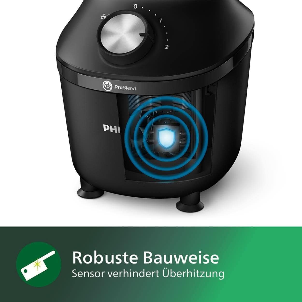 Philips Batteur sur socle et machine à smoothie – 600 W, 2 litres, application Homeid, 2 appareils de cuisson + fonction d'impulsion, Problend, fonction Ice-Crush (HR2291/41) Cuisine Naty Shop