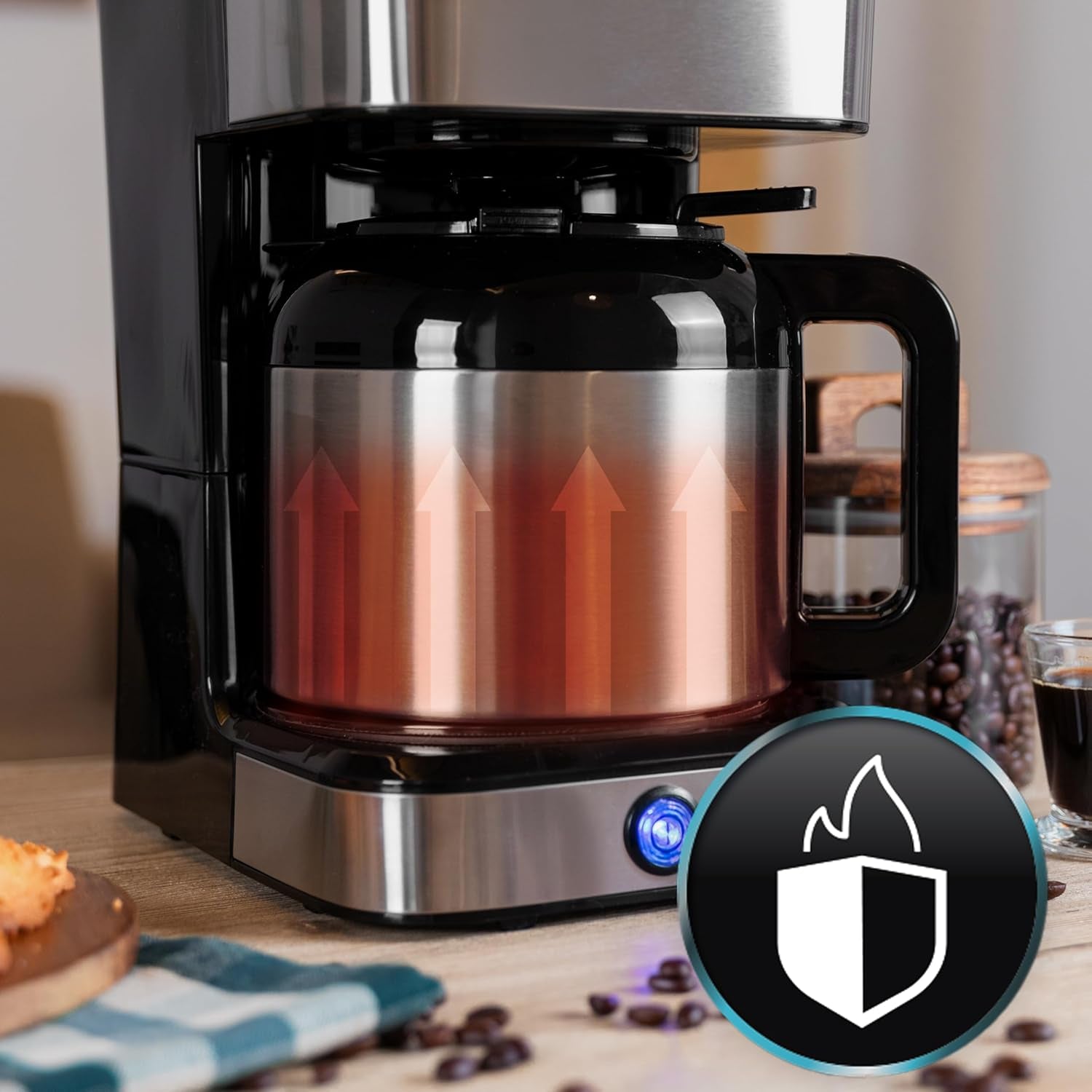 Cafetière goutte à goutte Cecotec Coffee 66 Drop & Thermo, 950 W, 1,2 L, 10 tasses, technologie ExtremeAroma, fonction anti-goutte, indicateur de niveau d'eau, filtre principal réutilisable, protection contre la surchauffe