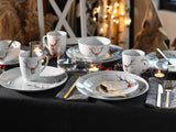 CreaTable, 21498, série Luna Hirsch, service de table 18 pièces pour 6 personnes, service de petit-déjeuner en porcelaine, passe au lave-vaisselle et au micro-ondes, fabrication de qualité