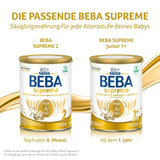 BEBA SUPREME JUNIOR 1 Plus - Boisson pour enfants à partir de 1 an, au complexe 6 HMO, sans lactose, sans huile de palme, sans huile de poisson, nourriture pour petits enfants, lait en poudre pour bébé, pack de 6 (6 x 800g)