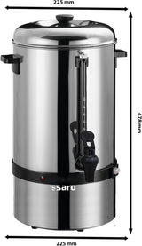 Machine à expresso Saro avec filtre rond - 6,75 L / 40 tasses - acier inoxydable - fonction préparation et maintien au chaud - robinet de sécurité - voyant - 1,5 kW - modèle SAROMICA 6005