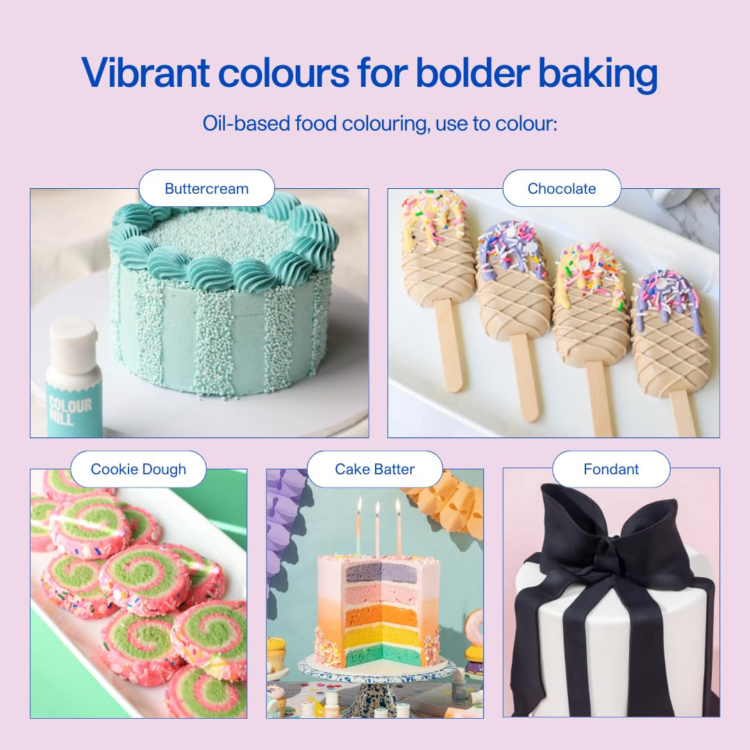 Colorant alimentaire à base d'huile Color Mill Blend Violet - Colorant alimentaire pour chocolat, fondant, muffins, gâteaux, pâtisserie, macarons - Colorant alimentaire pour décoration de gâteaux - 20 ml