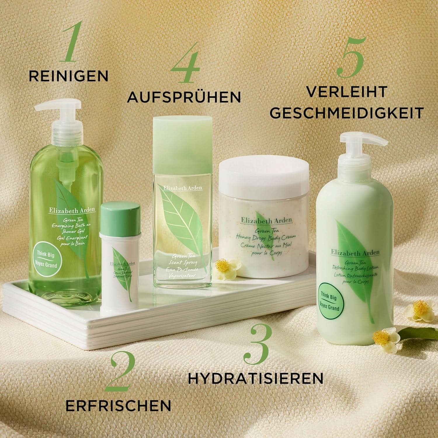 Elizabeth Arden - lotion corporelle rafraîchissante au parfum d'extrait de thé vert, 500 ml Douche et bain Naty Shop