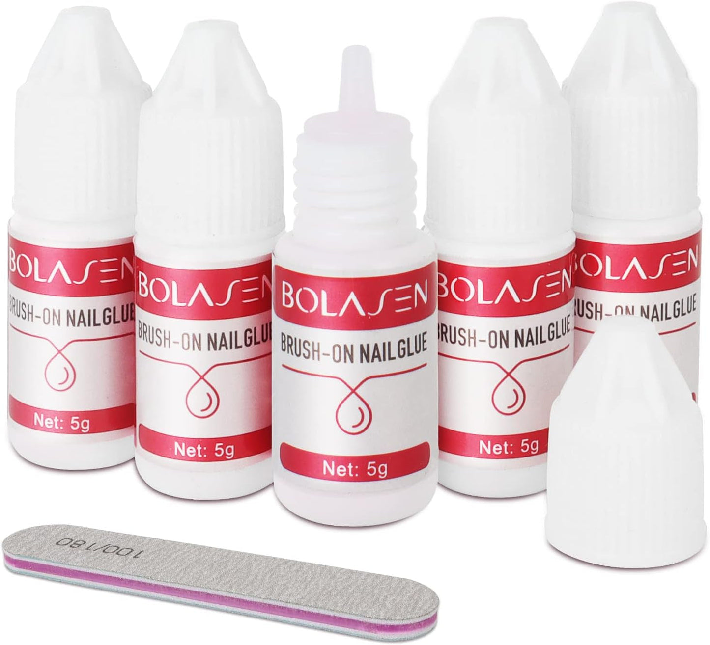 Colle pour pointes d'ongles, colle à ongles extra forte BOLASEN, colle à ongles craquelée 4 pièces, colle à ongles, colle à ongles artificielle extra forte, colle à ongles - 4 * 7 ml