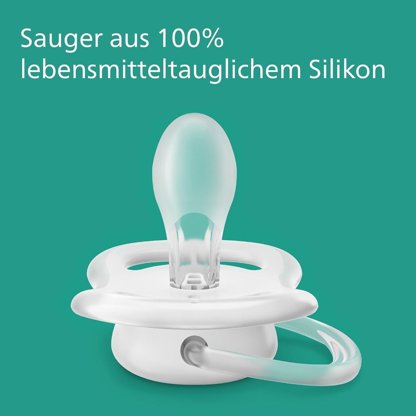 Sucettes Philips AVENT ultra air - pack de 4 sucettes respirantes sans BPA pour bébés de 0 à 6 mois, comprenant étui de transport et stérilisation, couleur soleil/arc-en-ciel (modèle SCF085/65)
