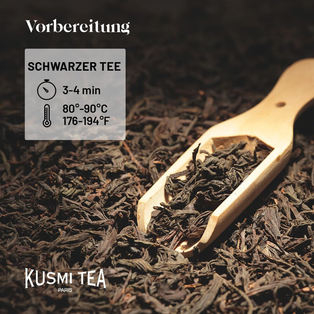 Kusmi Tea - Earl Grey Intense - Thé noir Earl Grey bio à la bergamote forte et au citron épicé - Thé en vrac - Boîte métal 100 g - Quantité pour environ 50 tasses