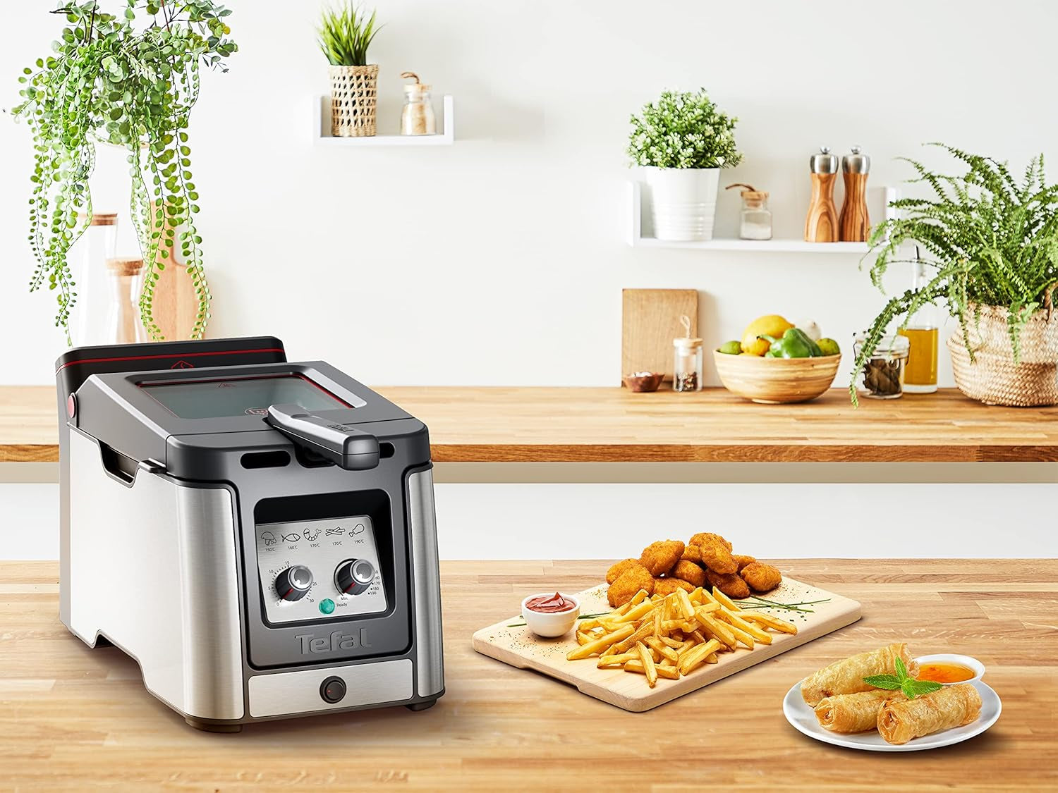Friteuse Tefal FR600D Clear Duo, friture avec moins de fumée et d'odeurs, capacité 1,2 kg, thermostat, minuterie, grande fenêtre de visualisation sans buée Électroménagers Naty Shop
