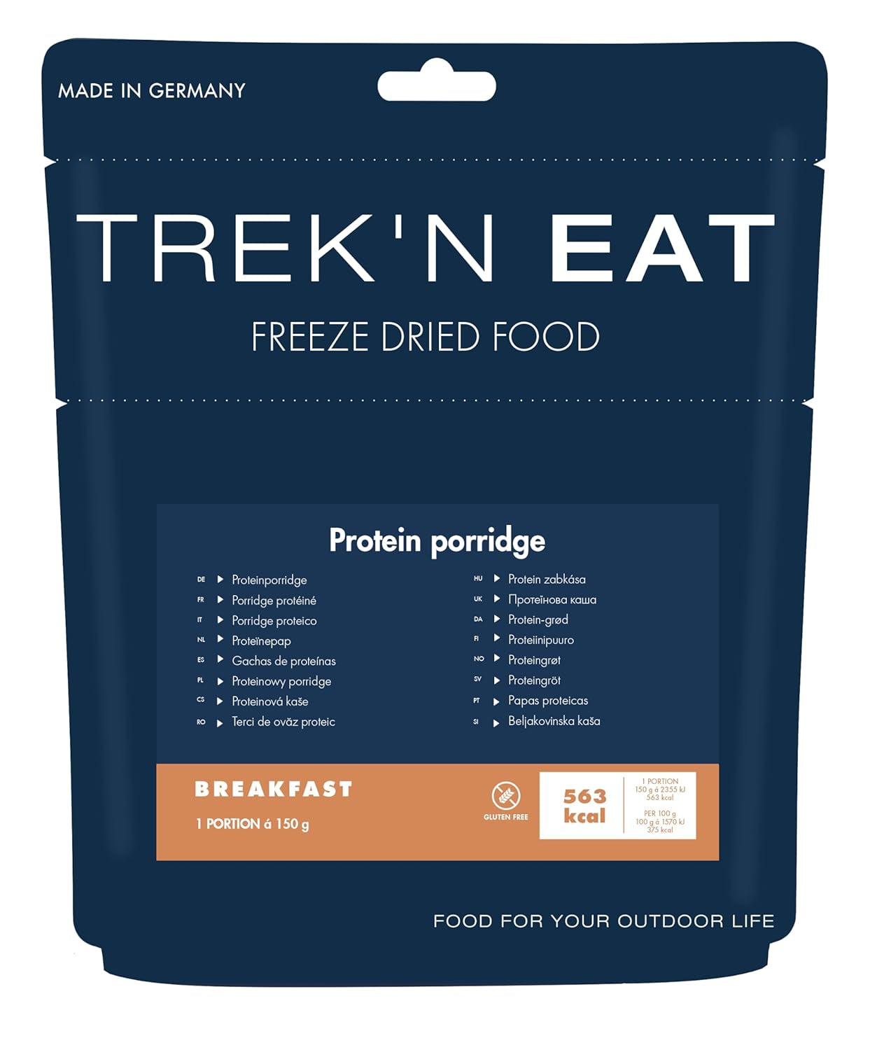 Terci proteic Trek'n Eat – Mic dejun bogat în proteine pentru exterior | Masă liofilizată pentru camping, drumeții și expediții | Sățios, rapid de preparat, ideal pentru deplasare
