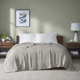 Couverture en coton gris pour lit double Madison Park Freshspun Wicker Lits et couvertures pour lits jumeaux gris Madison Park