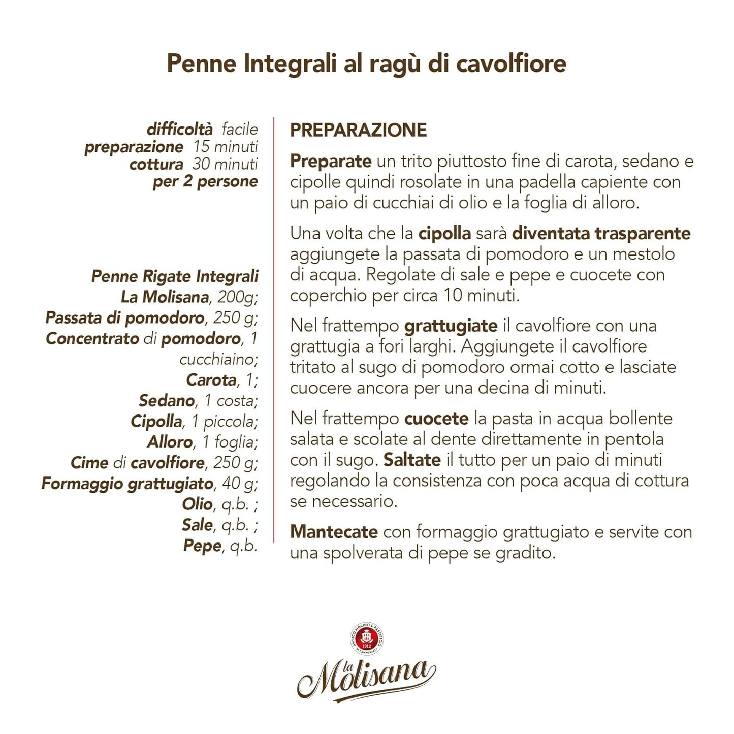 N°20 Penne Régate Integrale Pâté 500 g - Lot de 6