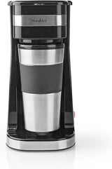 NEDIS Espressor - Café Filtré - 0,4 l - 1 Tasse - Minuteur - Noir / Argent