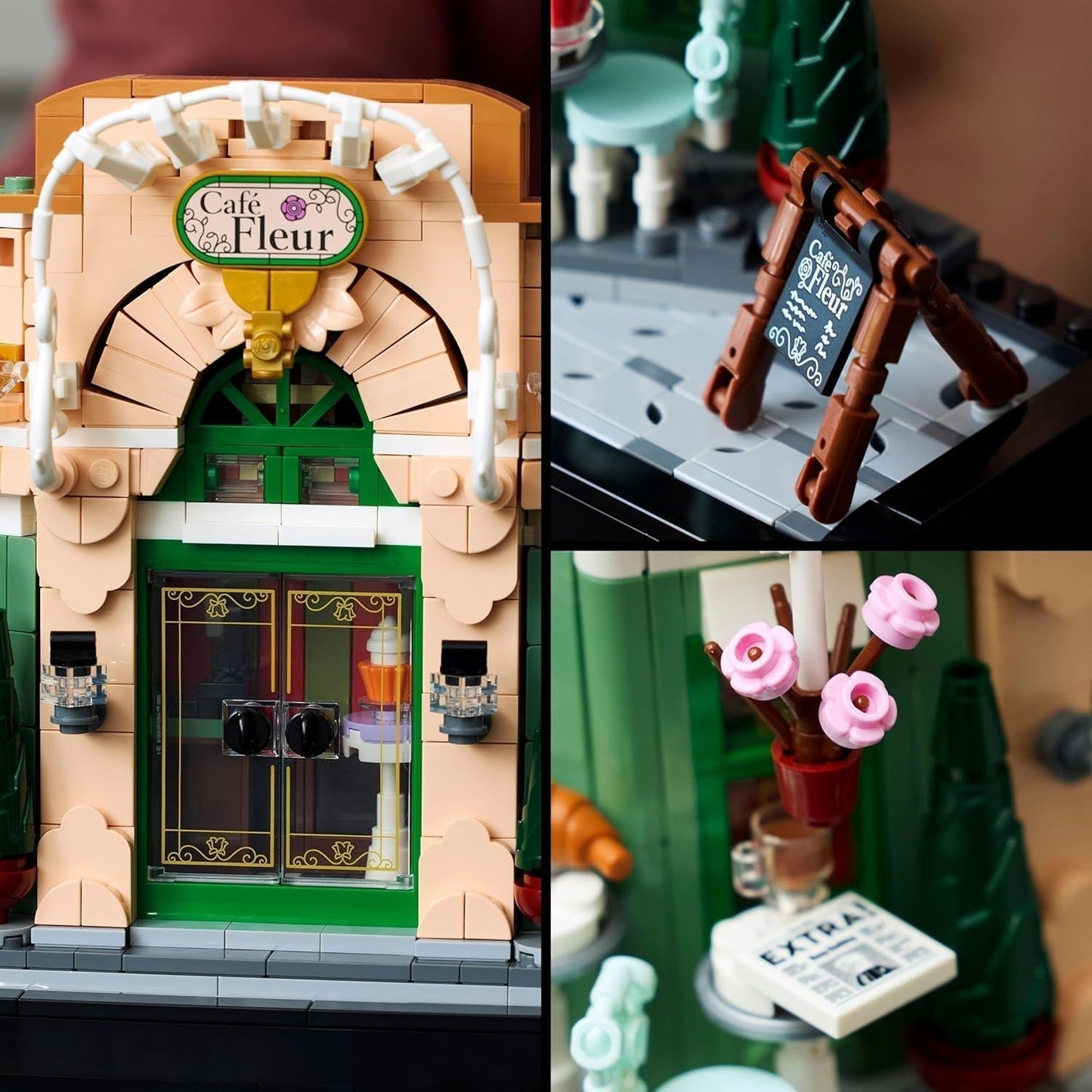 LEGO Icons French Café - Décorations pour salon ou bureau - Ensemble de construction pour adultes comprenant une façade pittoresque, un pot de fleurs suspendu et des chaises - Cadeau pour hommes et femmes 10362 Jeux de construction Besuche den LEGO-Store