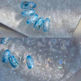 Autocollants pour ongles pailletés Vagues d'eau d'été Nail Art étoilé Fantaisie Vagues d'eau de mer Dessins d'ongles Autocollants pour ongles Vagues d'eau de mer Accessoires pour ongles Nail Art