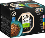 Plateau de collecte de sauce Sheba Multipack, variété fine MSC, 4x12x85g