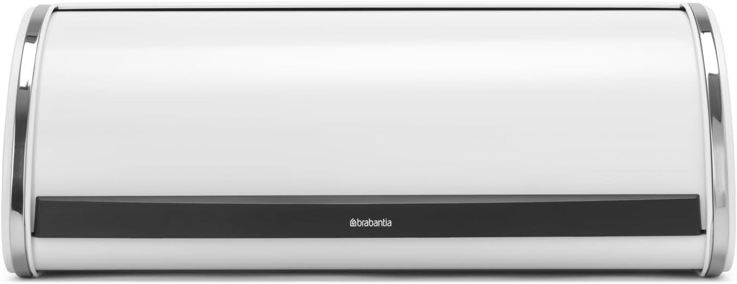 Boîte à pain Brabantia roll - Boîte de rangement compacte pour pain, bagels et petits pains sur le plan de travail, avec couvercle plat, acier résistant - taille moyenne - noir mat Boîtes de conservation alimentaire Naty Shop Soft beige L